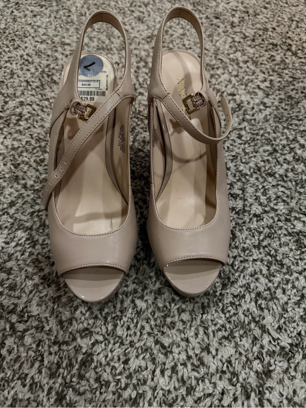 Zara Blush Nude Peep-Toe Slingback Heels